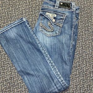 Woman silver jeans